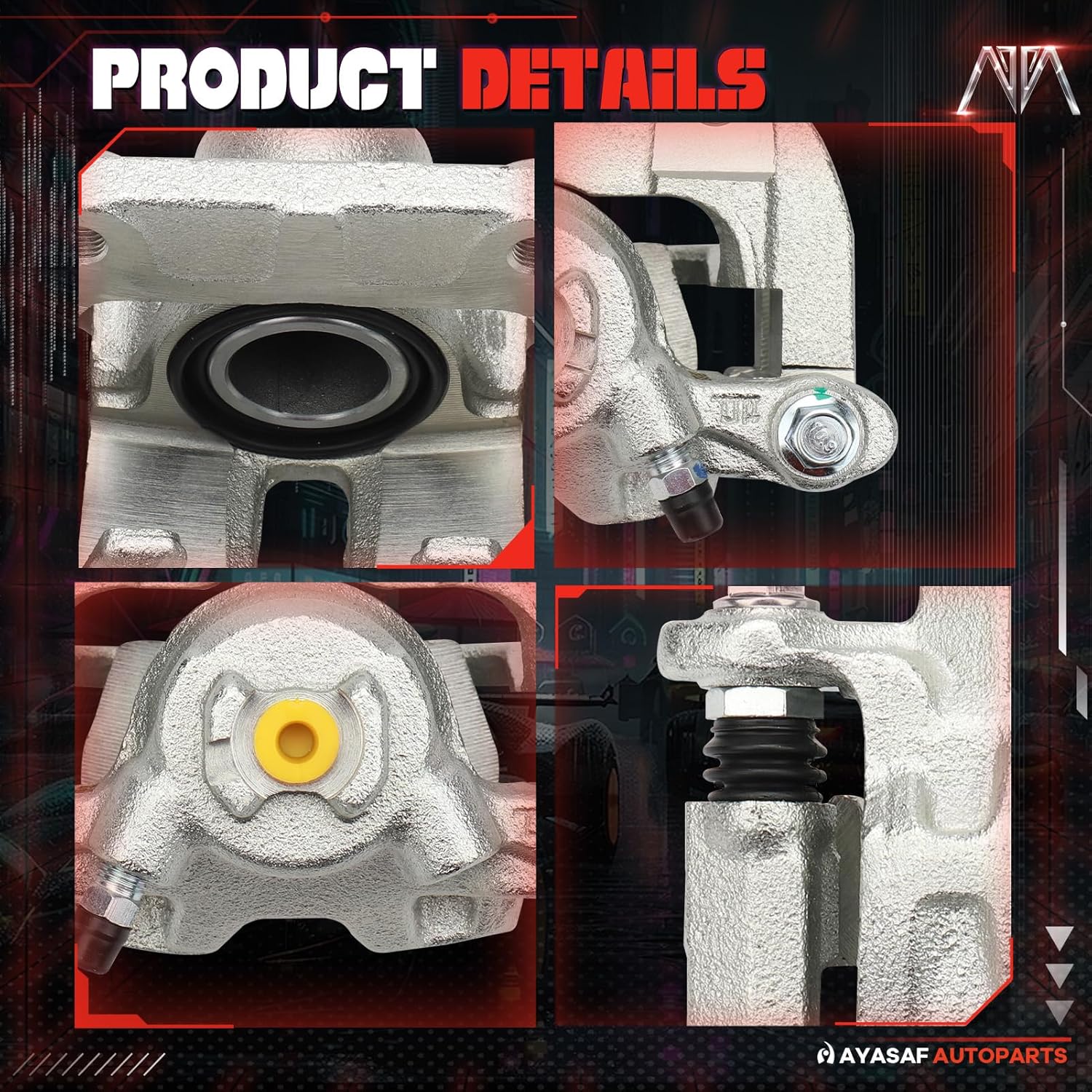 MAYASAF 19B2928A+19B2929A Rear Disc Brake Caliper Right+Left Caliper w/o Pads Fit for Honda Ridgeline 2006 2007 2008 2009 2010 2011 2012 2013 2014