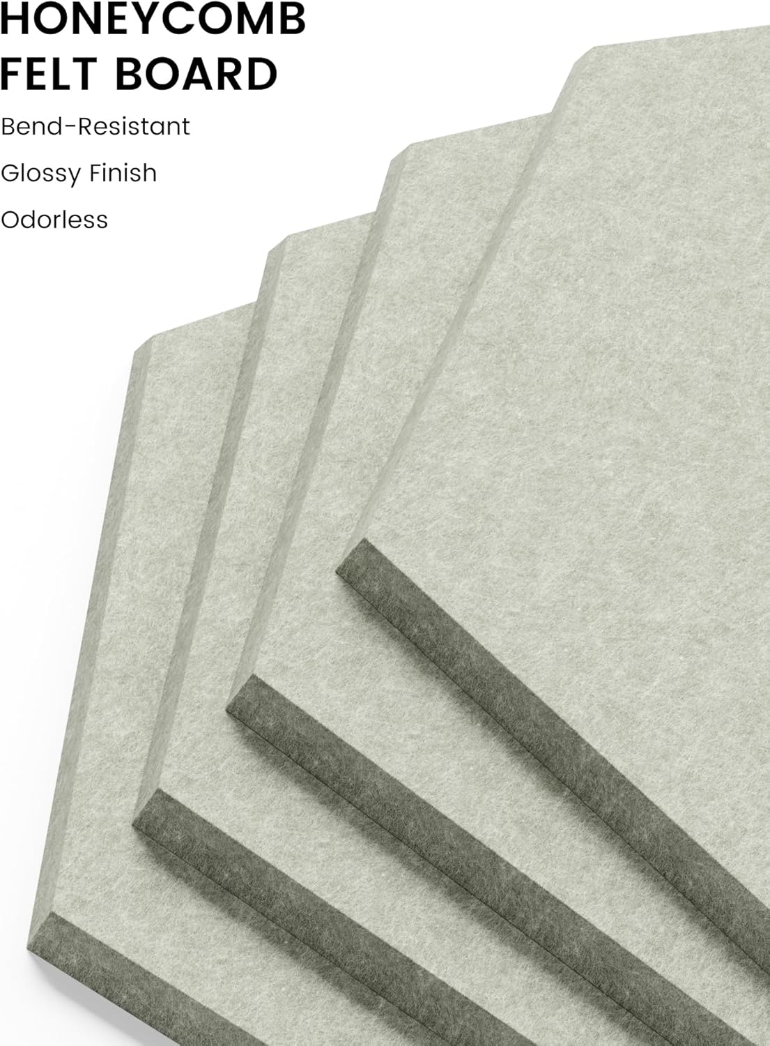 Fluxynara Hexagon Cork Board Alternative for Walls Decor-12-Pack Felt Bulletin Board Tiles,with 30 Pushpins,70 Adhesive Tabs for Office,Classrooms & Home Pin Board Felt Board-Sage