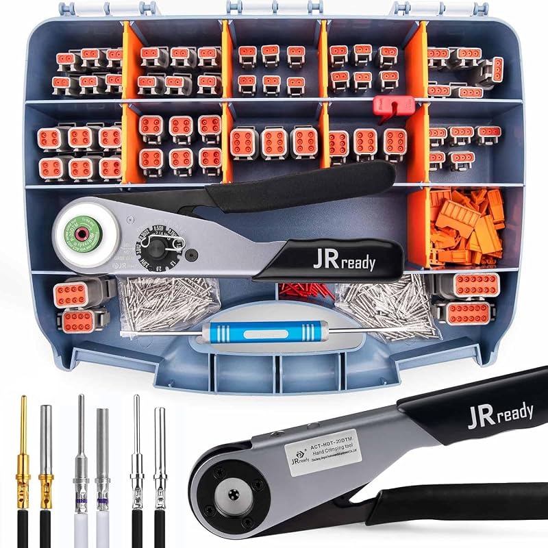 Kit de conectores Deutsch DTM JRready ST6360 com alicate de crimpagem e contatos sólidos