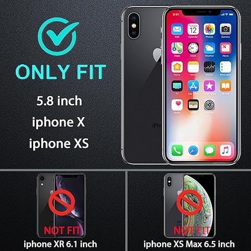 Miniatura 2 de Funda para iPhone XiPhone Xs, grado militar 3 en 1, resistente a los golpes, a prueba de caídas, polvo con 2 protectores de pantalla de vidrio