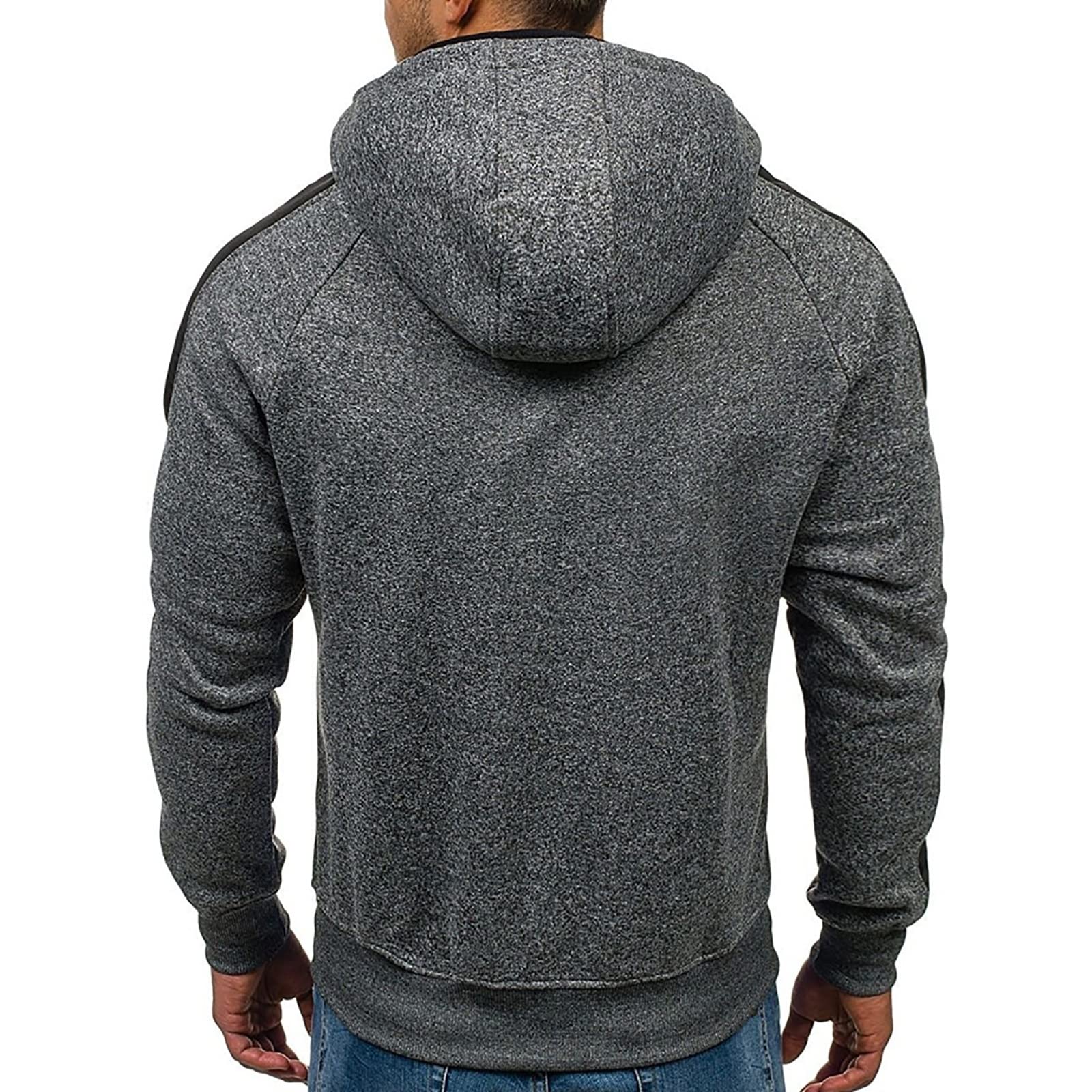 Męska bluza z kapturem na co dzień, sportowa siłownia na świeżym powietrzu Lekkie swetry rozpinane z długim rękawem i sznurkiem, do treningu kulturystycznego Slim Fit Hoody Jacket