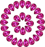 Vista 17 de 100 diamantes de imitación de lágrima de cristal con parte trasera de punto burdeos para manualidades, fabricación de joyas, 0.512 x 0.709 in