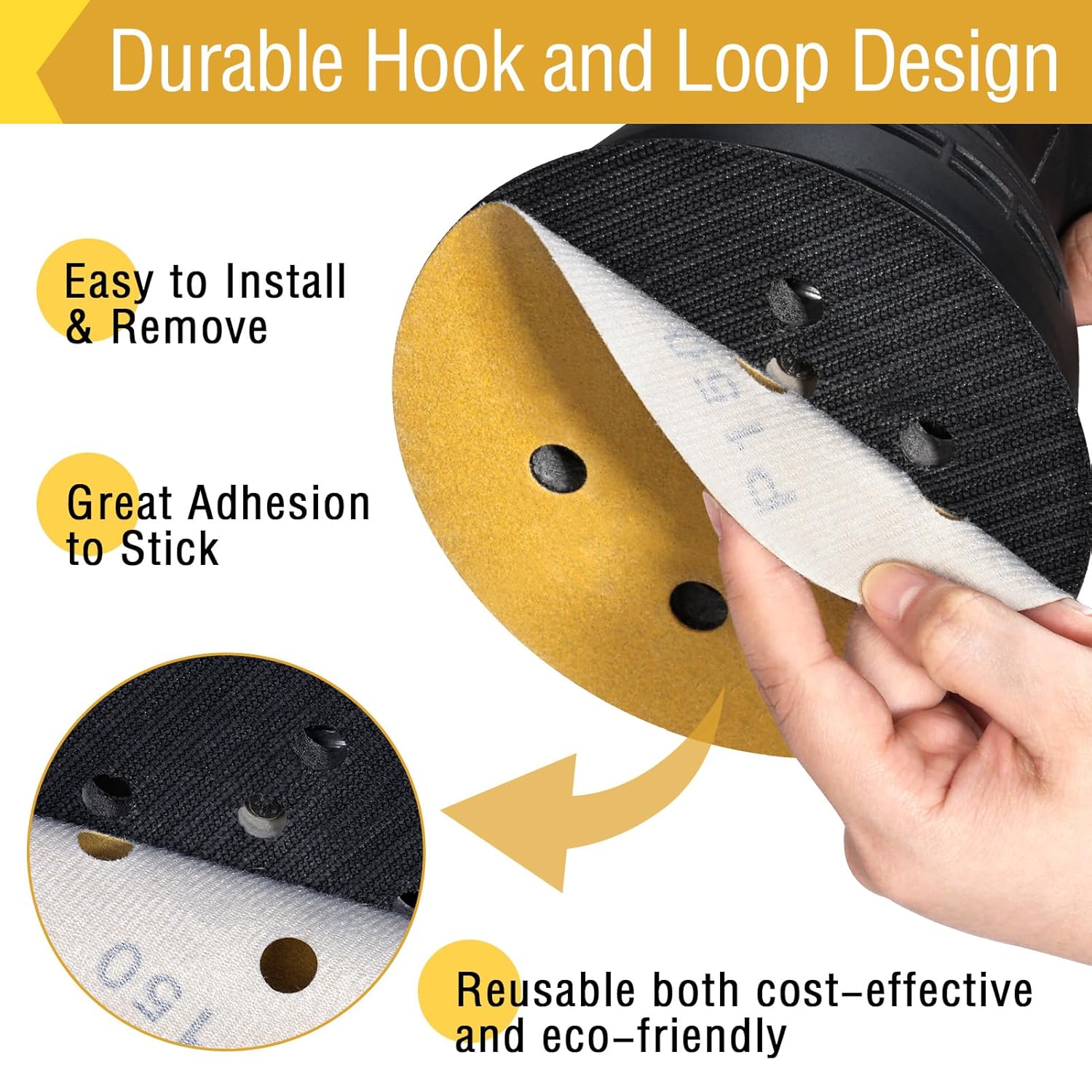 6 Inch Sanding Discs, 6 Holes Hook and Loop 40 Grit Round Wet Dry Auto Sandpaper for Orbital Sander Pads 70 PCS Lijas for Car