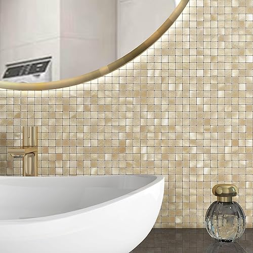 Miniatura 9 de BeNice Adhesivos de azulejos para salpicaduras de pared de cocina, azulejos adhesivos de pared de baño, azulejos adhesivos para pared de baño,