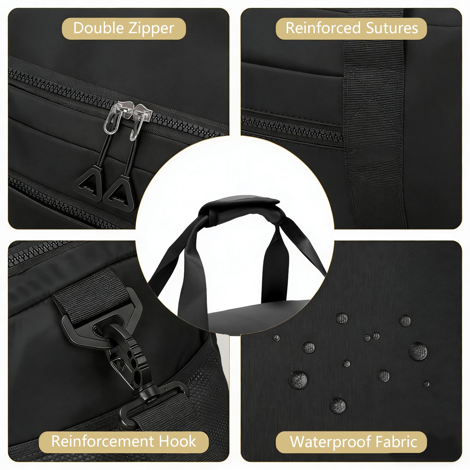 AiQInu Borsone Palestra Uomo Donna, 35L 3 in 1 Borsone Sportivo con Scomparto Scarpe, Borsa da Viaggio Tasca Bagnata Impermeabile, Design Multiscomparto per Palestra, Sport, Viaggio