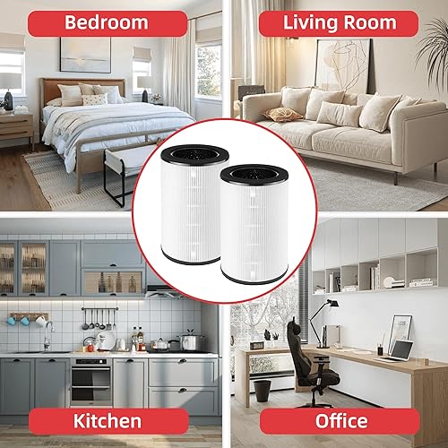 Miniatura 7 de AP-T40FL AP-T45 Filtro de repuesto para purificador de aire 5 en 1 Homedics Total Clean reemplaza AP-T40, AP-T40WT, AP-T45-BK, AP-T45-WT, 1461901