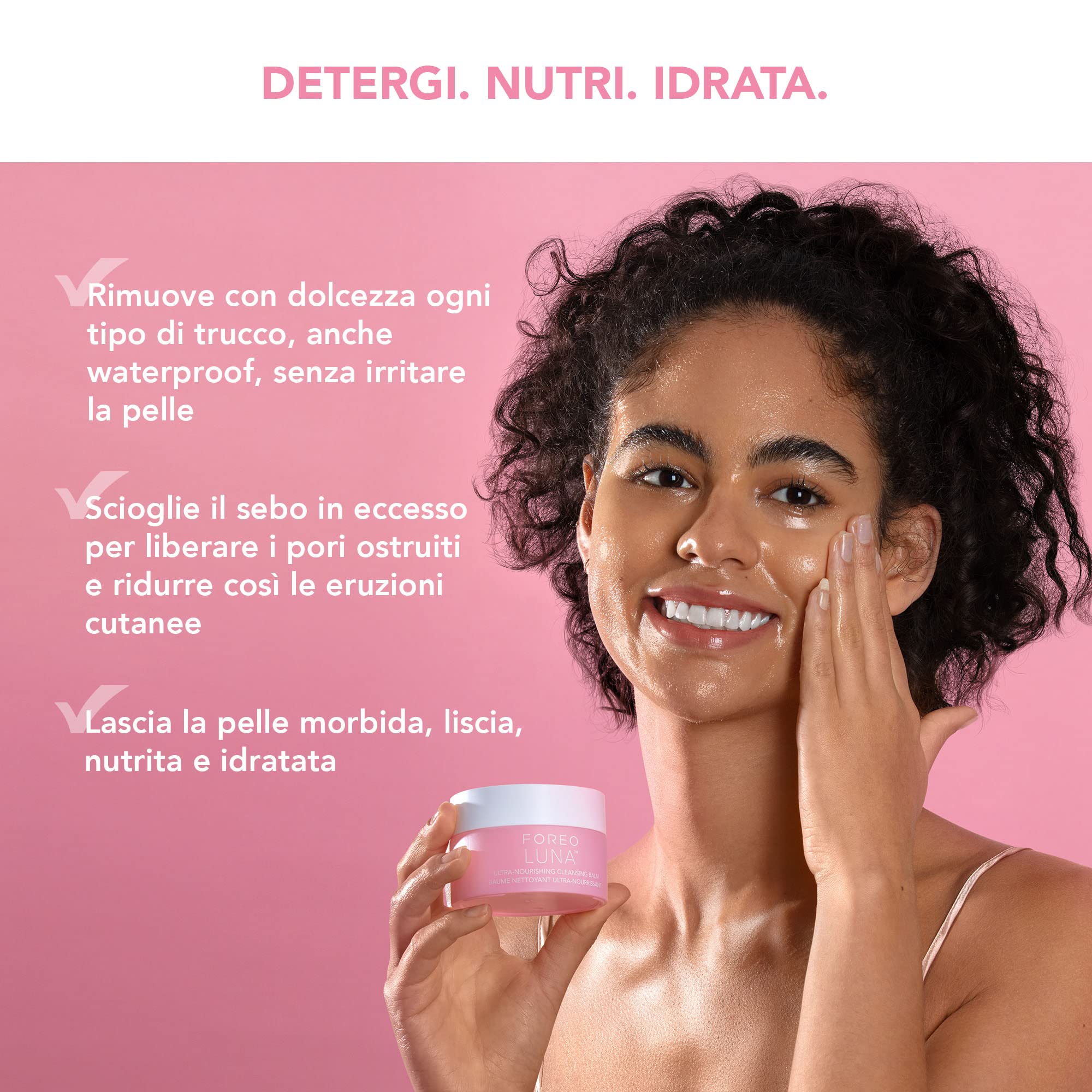 FOREO LUNA Balsamo Detergente Ultra-Nutriente - Burro Struccante Viso e Occhi - Delicato Detergente Viso senz'acqua per Trucco Waterproof - Burro Di Karité - Vegano - Olio di Jojoba - 75 ml