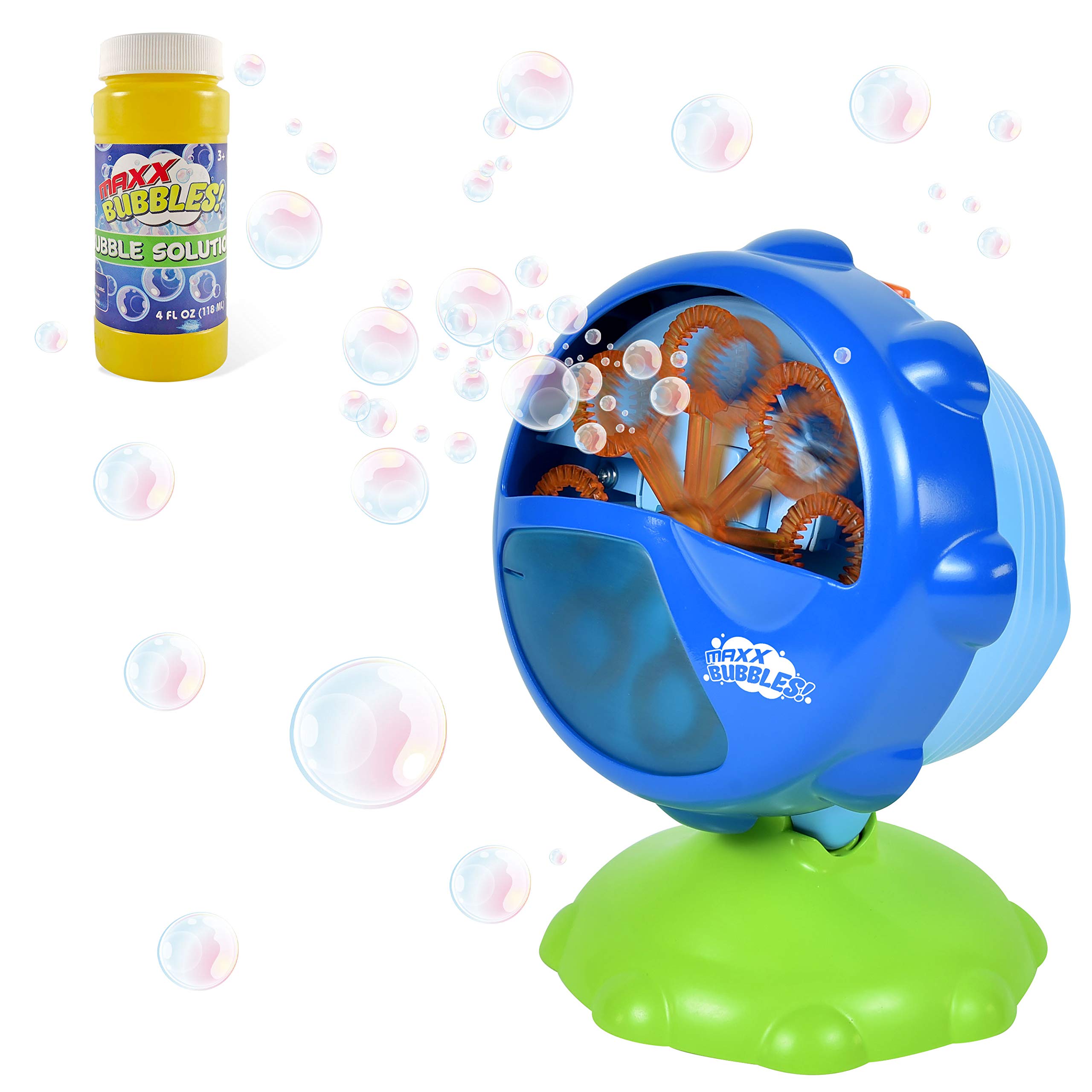 Maxx Bubbles Automatic Bubble Machine - Durable Outdoor Bubble Blower for Kids | LED Light with Adjustable Angle for Parties - Sunny Days Entertainment