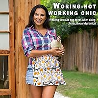 Vista 5 de Delantal de huevo, delantal de recolección de huevos para huevos frescos, regalo para mujeres y niños (8 bolsillos, huevo frito)