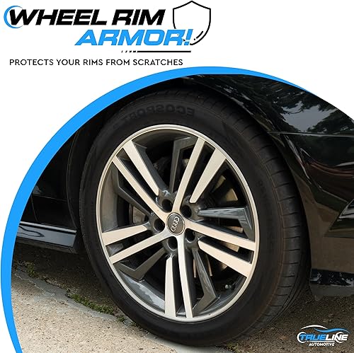 Vista 30 de True Line Automotive Protector de llanta – Protector de rueda en forma de L – Protectores de llanta de coche ultra duraderos con cinta adhesiva 3M
