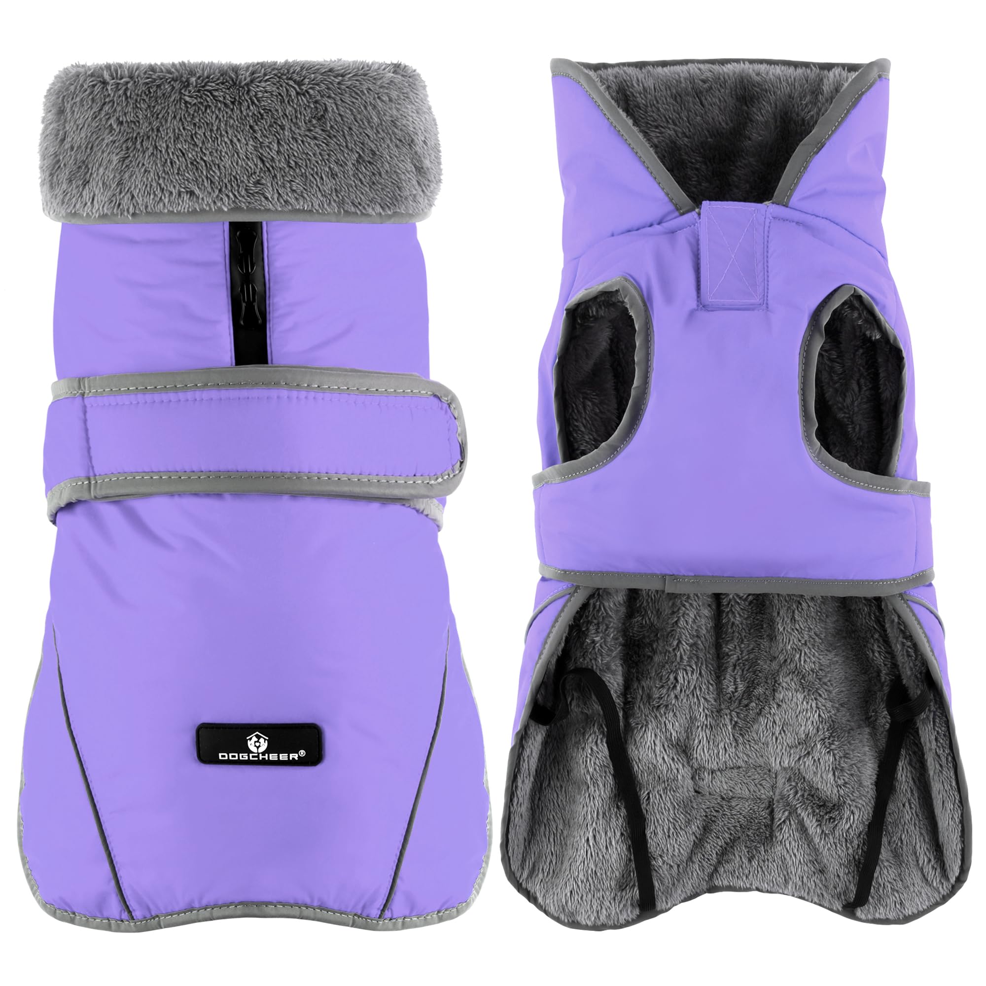 Dogcheer Dog Winter Coat, Waterproof Dog Jacket with Zipper Leash Opening