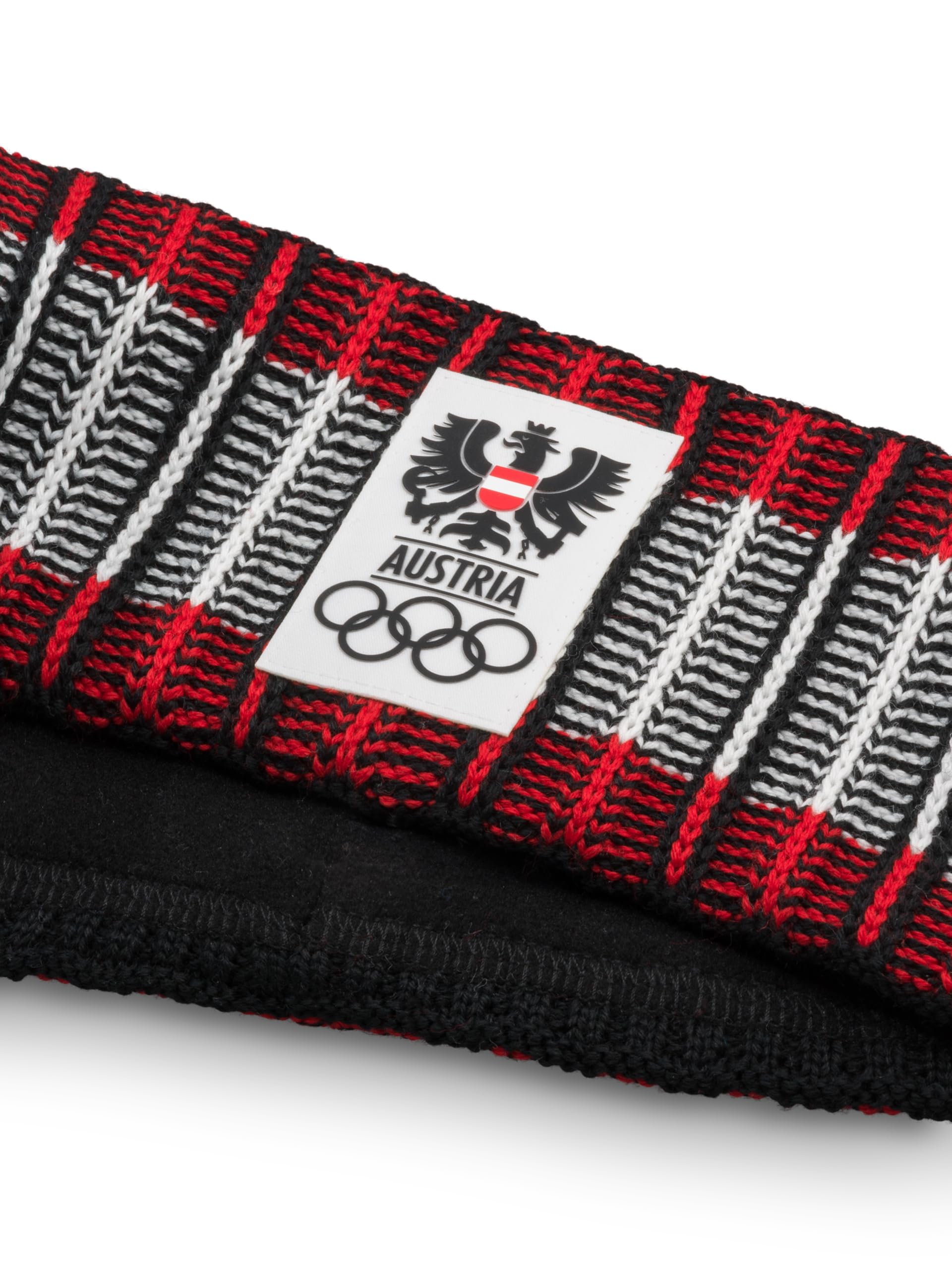 Eisbär Stirnband Herren & Damen Cortina Rot - Merino Headband für Frauen - Haarband mit Fleece schützt vor Kälte und Wind - Haube gefüttert weich warm aus Österreich