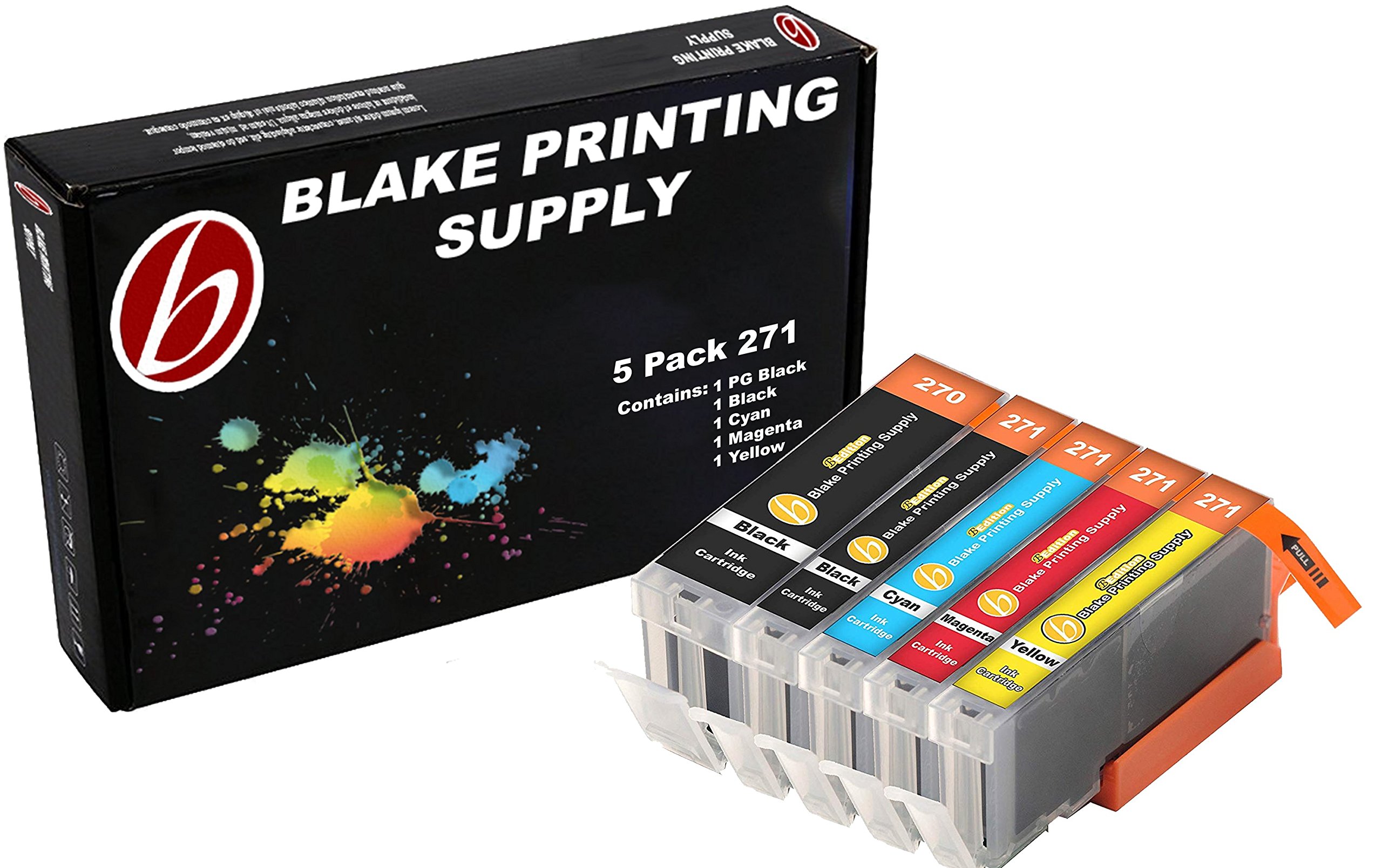 5 Pack B-Edition Ink Cartridges for CLI-271 PGI-270 PIXMA MG5720 MG5721 MG5722 MG6820 MG6821 MG6822 TS5020 TS6020 (1 of each color) by Blake Printing Supply