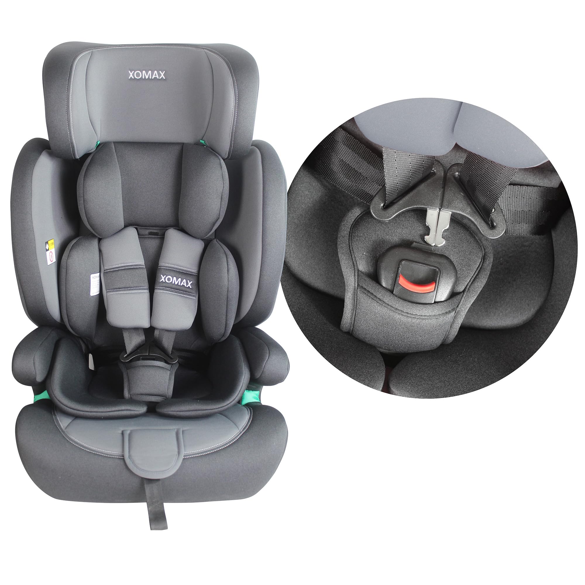 XOMAX LM238 Siège enfant avec Isofix I évolutif I 9-36 kg 15 mois à 12 ans Groupe 1/2/3 I Harnais 5 points et harnais 3 points I Housse amovible et lavable I ECE R129 I