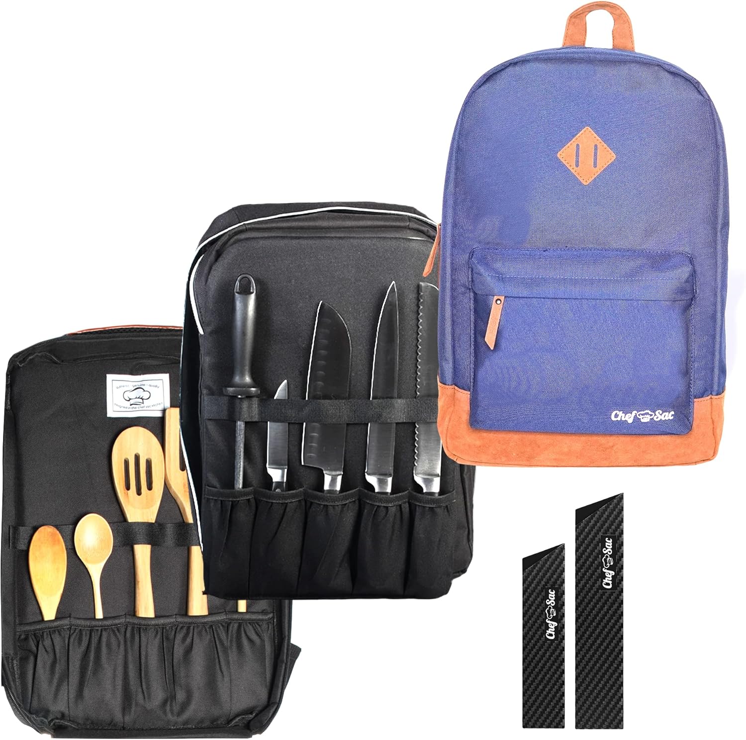 Chef Sac Chef Knife Leather Backpack with 2Pack Knife