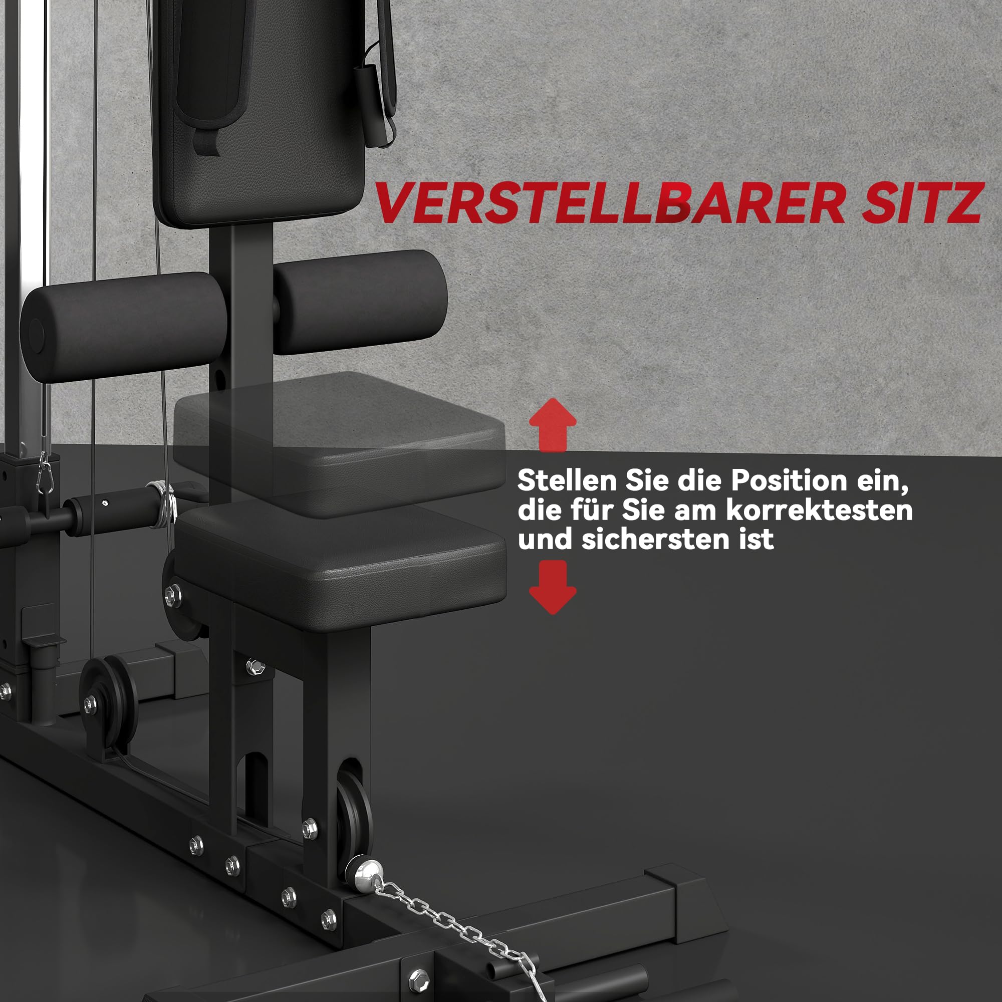 SPORTNOW Stacja do treningu siłowego do domu, wielofunkcyjna stacja fitness z drążkiem do podciągania, do 50 kg, sprzęt fitness do treningu siłowego w domu