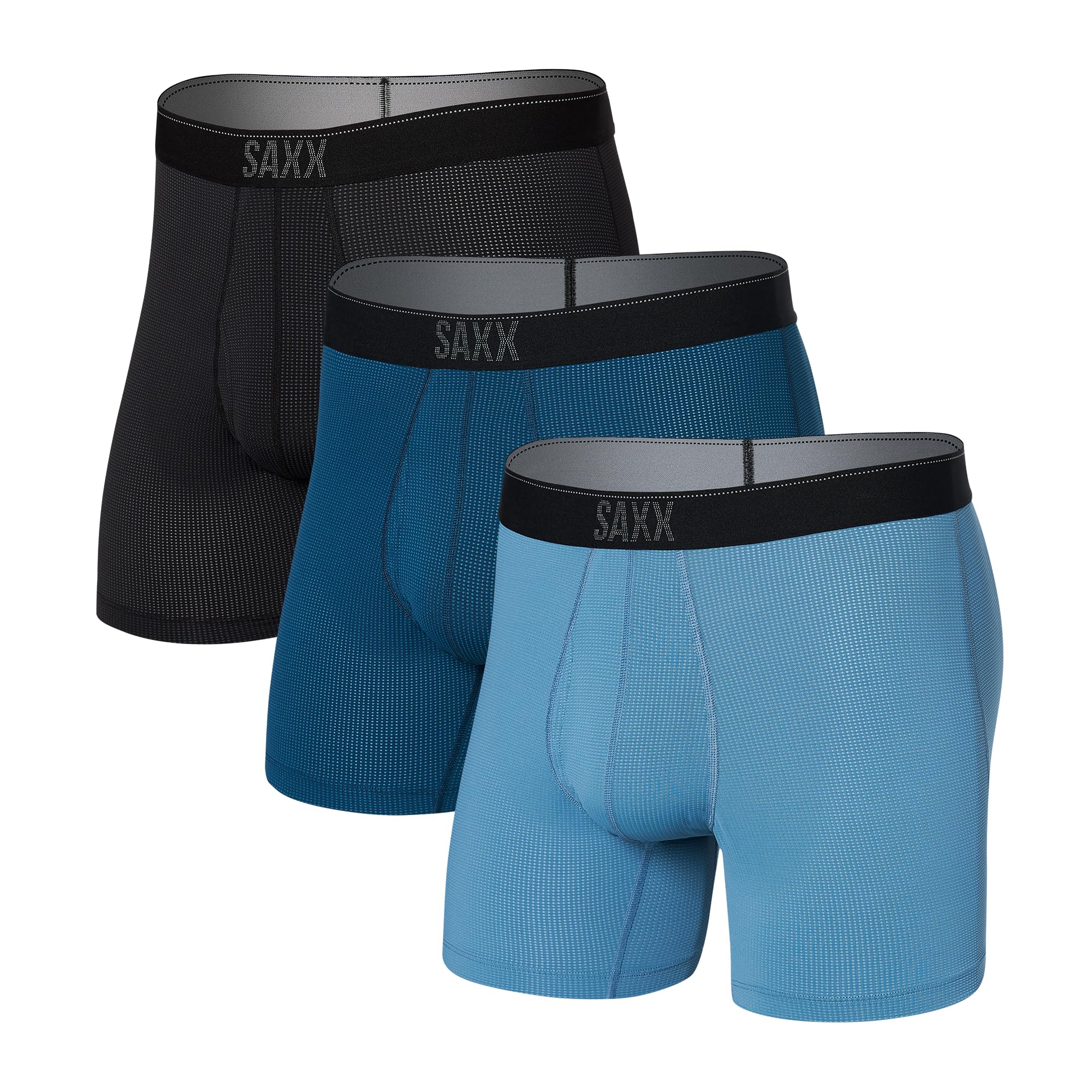 SAXX Underwear Co Mens Underwear with Pouch Quest Quick Dry Mesh Boxer Brief Fly 3Pk