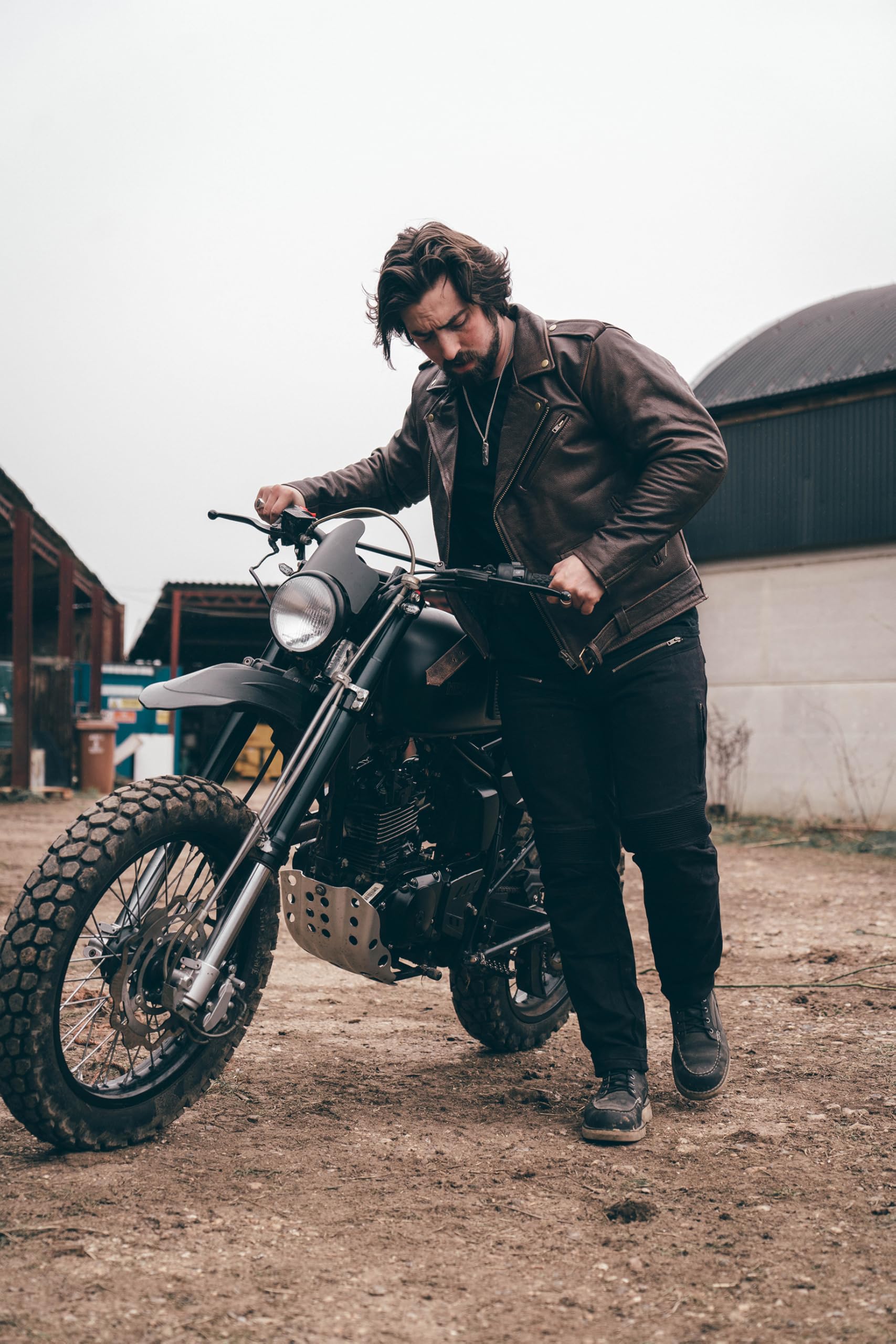 Texpeed Braun Motorrad lederjacke herren mit protektoren - Marlon Brando Retro Chopper Rockerjacke - Mit Original Biker Rüstung (EN 1621-1) Schutz L