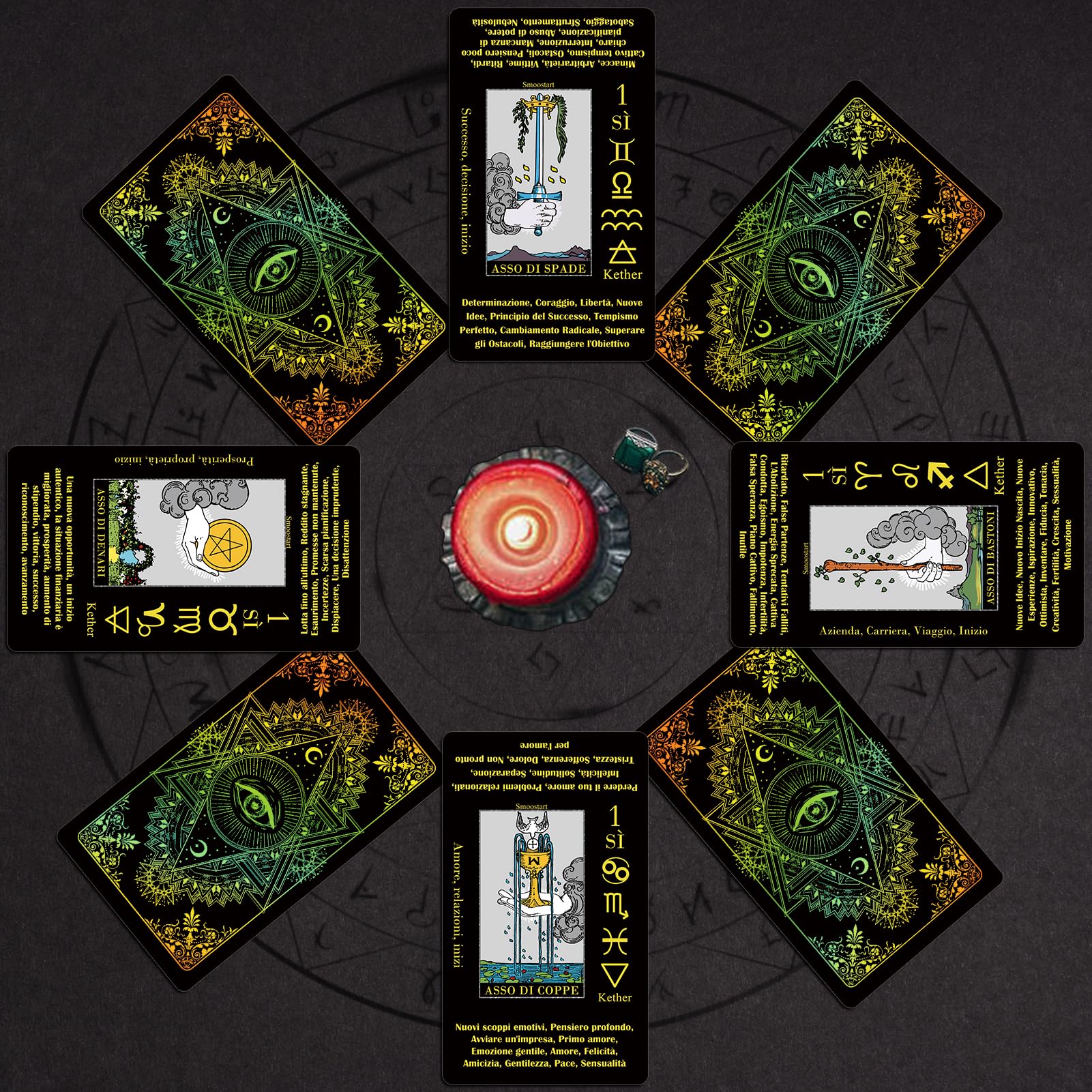 Smoostart Italian Tarot Cards with Meanings, Tarot Cards Deck with Guidebook for Beginners Keywords, Element, Planet, Zodiac - Image 3