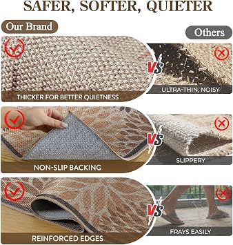 LIVEBOX Modern 3x5 Jute Outdoor Patio Rug, Washable Rugs for Entryway Porch, Tropical Floral Boho Farmhouse Carpet, Non Slip Front Door Mat for Outdoor Indoor Entryway Guestroom Decor (Beige 3'x5')