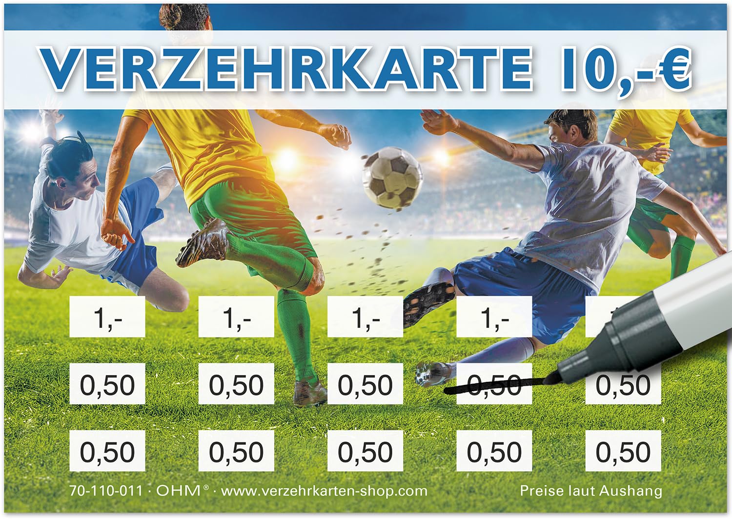 250 Verzehrkarten Fußball Gesamtwert 10 Euro Einzelwerte 0,50/1,-