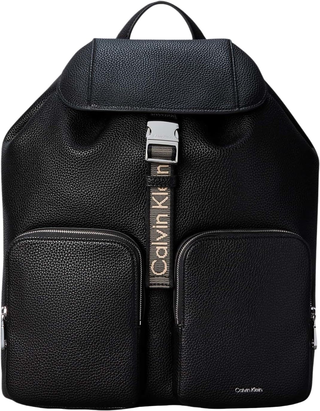WEBBING STRAP FLAP BACKPACK Kadın Sırt Çantası Black Tek Beden
