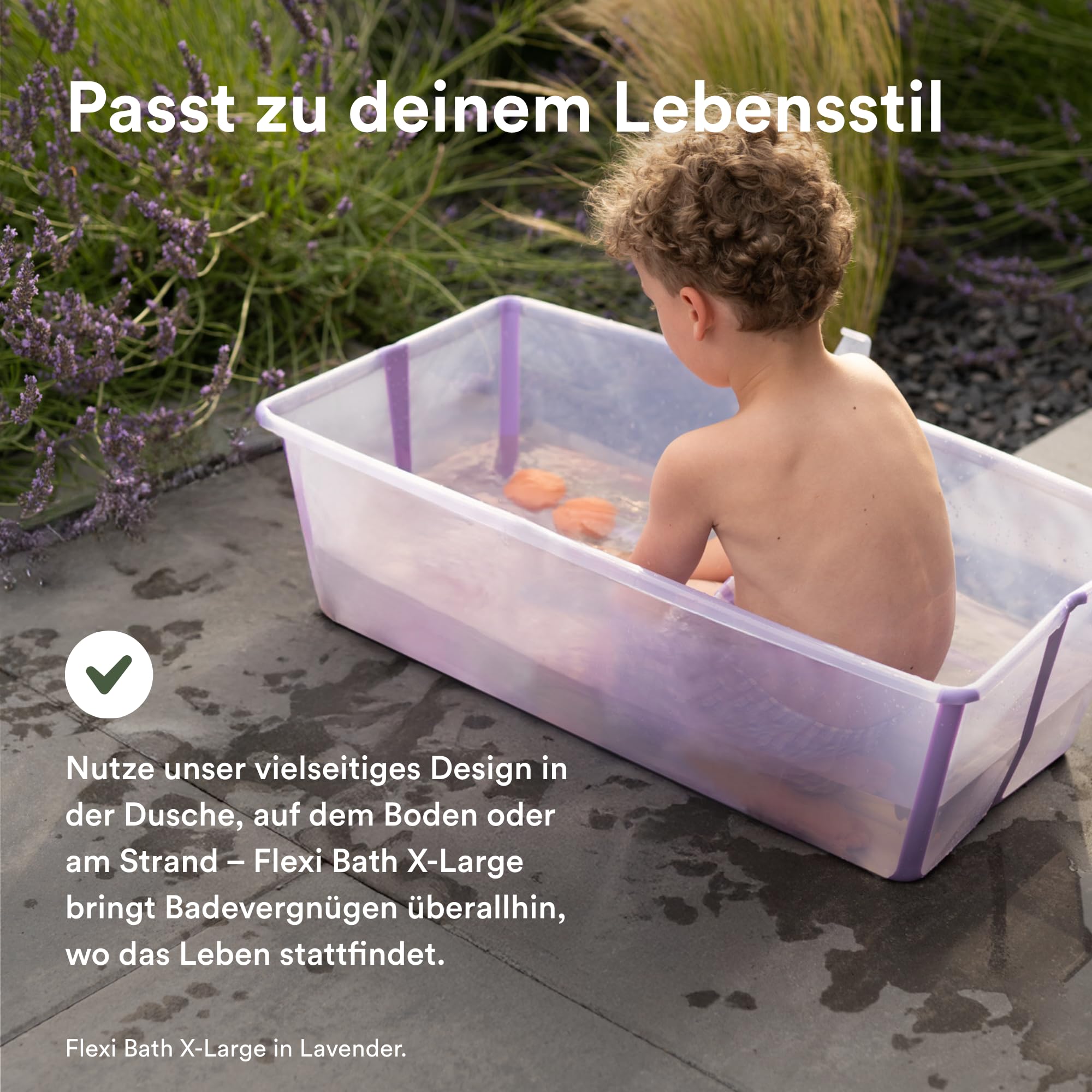 Stokke Flexi Bath X-Large, Sandy Beige faltbare Babybadewanne – leicht, langlebig und einfach zu verstauen – praktisch für zu Hause oder auf Reisen – von 0 bis 6 Jahren