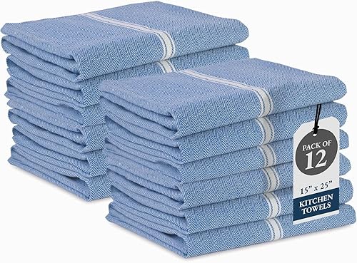Miniatura 9 de LANE LINEN Juego de toallas de cocina 100% algodón puro súper absorbente, toallas de té grises, suaves y duraderas, paquete de 12  15 x 25 pulgadas,