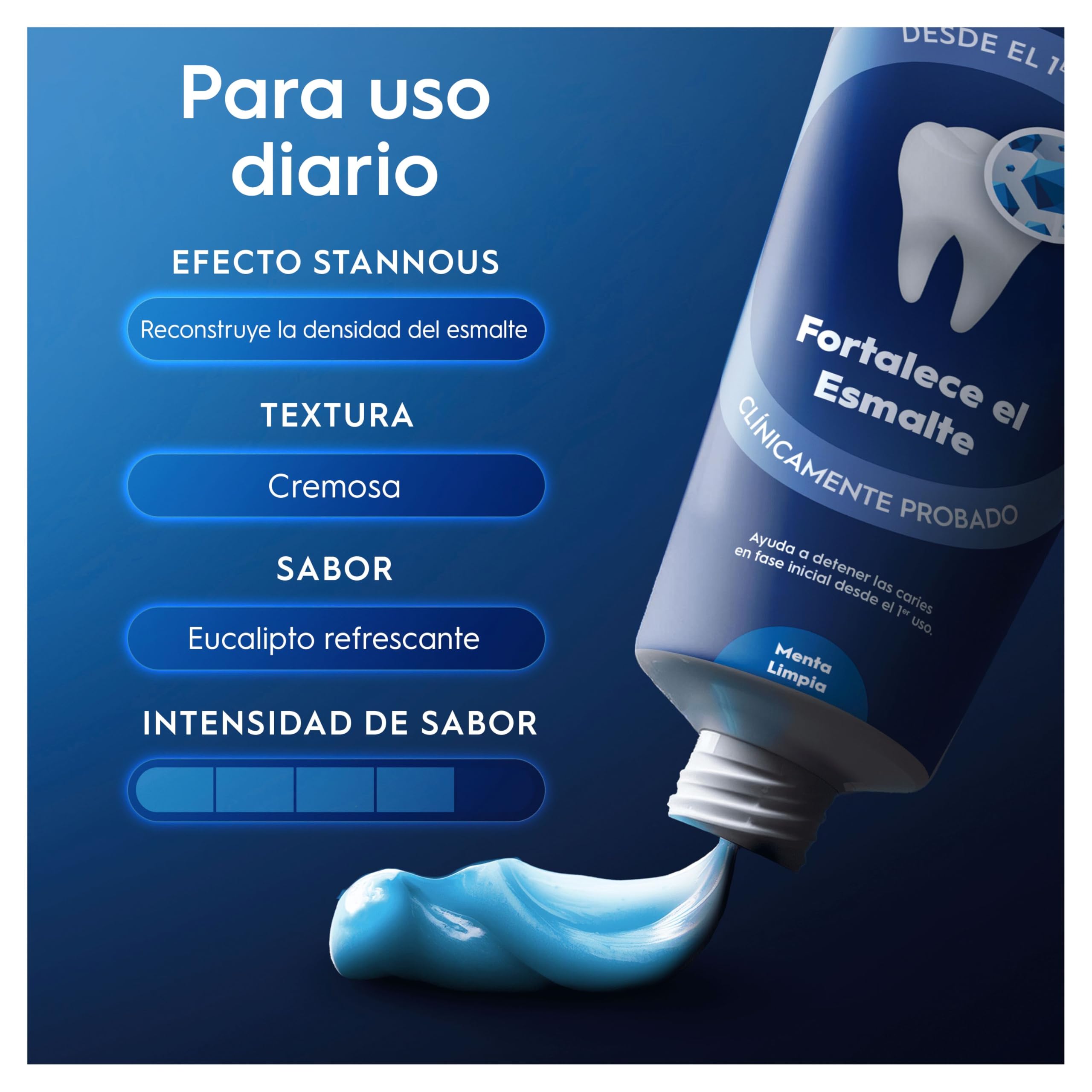 Oral-B Advanced Fortalece El Esmalte Pasta de Dientes, Pack 12x75 ml | Dentífrico Anticaries con Fluoruro de Estaño, Protege El Esmalte, Sabor Eucalipto Refrescante