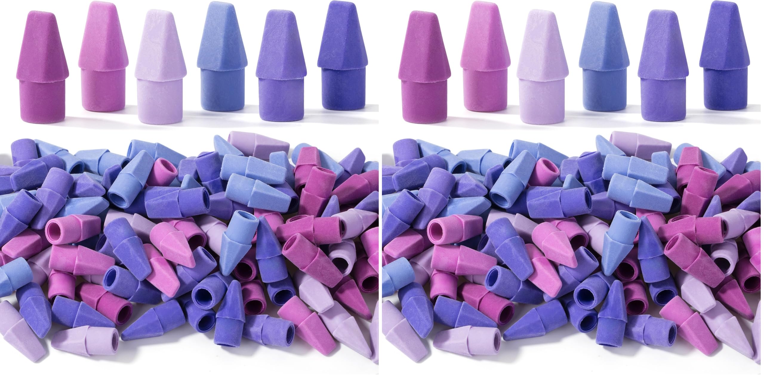 Mr. Pen- Pencil Top Erasers, 240 Pack, 6 Different Purple Shade Colors