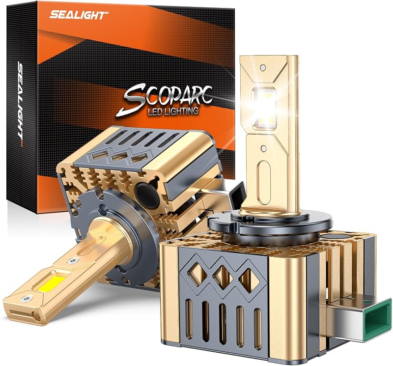Lâmpadas HID Xenon SEALIGHT D3S 6500K Branco Frio para Farol de Neblina – Par com 2 unidades