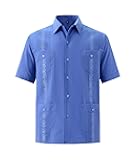 Men's Guayabera Shirts for Mens Cuban Shirts Short Sleeve Shirt