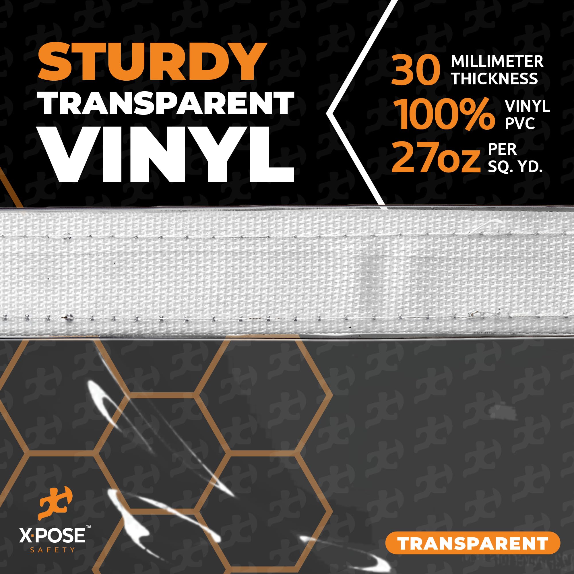10' x 10' Clear Vinyl Tarp - 30 Mil Super Heavy Duty