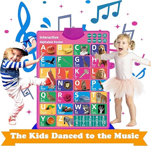 Miniatura 5 de Tabla de pared del alfabeto interactivo electrónico (3 pilas AAA incluidas), juguetes de aprendizaje para niños pequeños de 1 a 3 años, juguetes