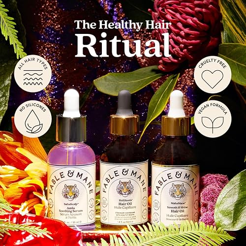 Miniatura 5 de Fable & Mane Kit de ritual de lubricación para el cabello (3 x 0.48 onzas líquidas). El kit de viaje para el cabello incluye aceite para el cabello