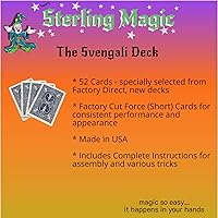 Vista 2 de Ted's Sterling Magic Bicicleta Svengali Deck Trick en la espalda azul, traje de corazones, elige tu carta de fuerza (nueve)