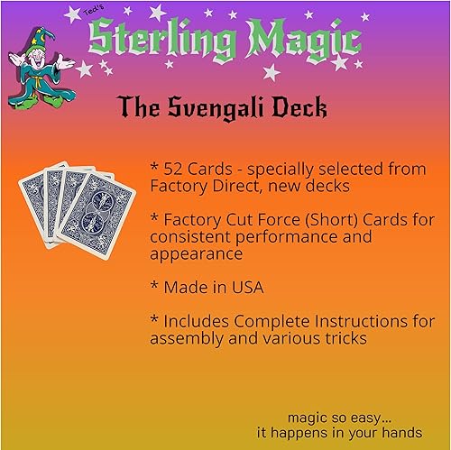 Miniatura 3 de Ted's Sterling Magic Bicicleta Svengali Deck Trick en la espalda azul, traje de clubes, elige tu tarjeta de fuerza (cinco)