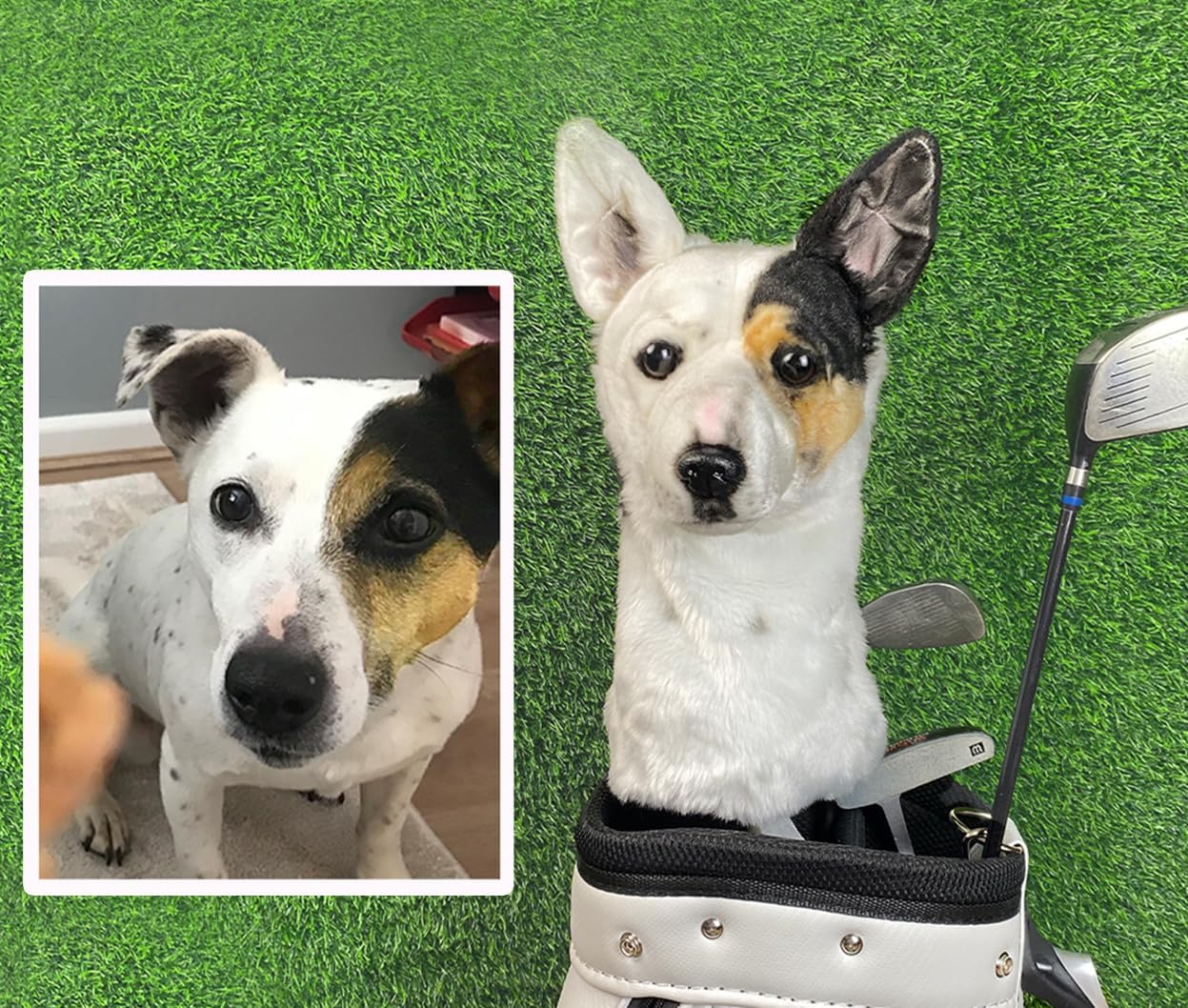 Custom Golf Club Head Covers, Custom Pet Animals Driver & Woods Headcovers, Handmade Dog Face Golf Accessories