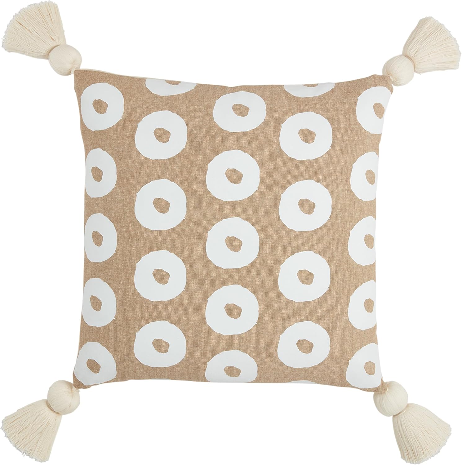 Mud Pie Square Chambray Dotted Pillow, Sqaure