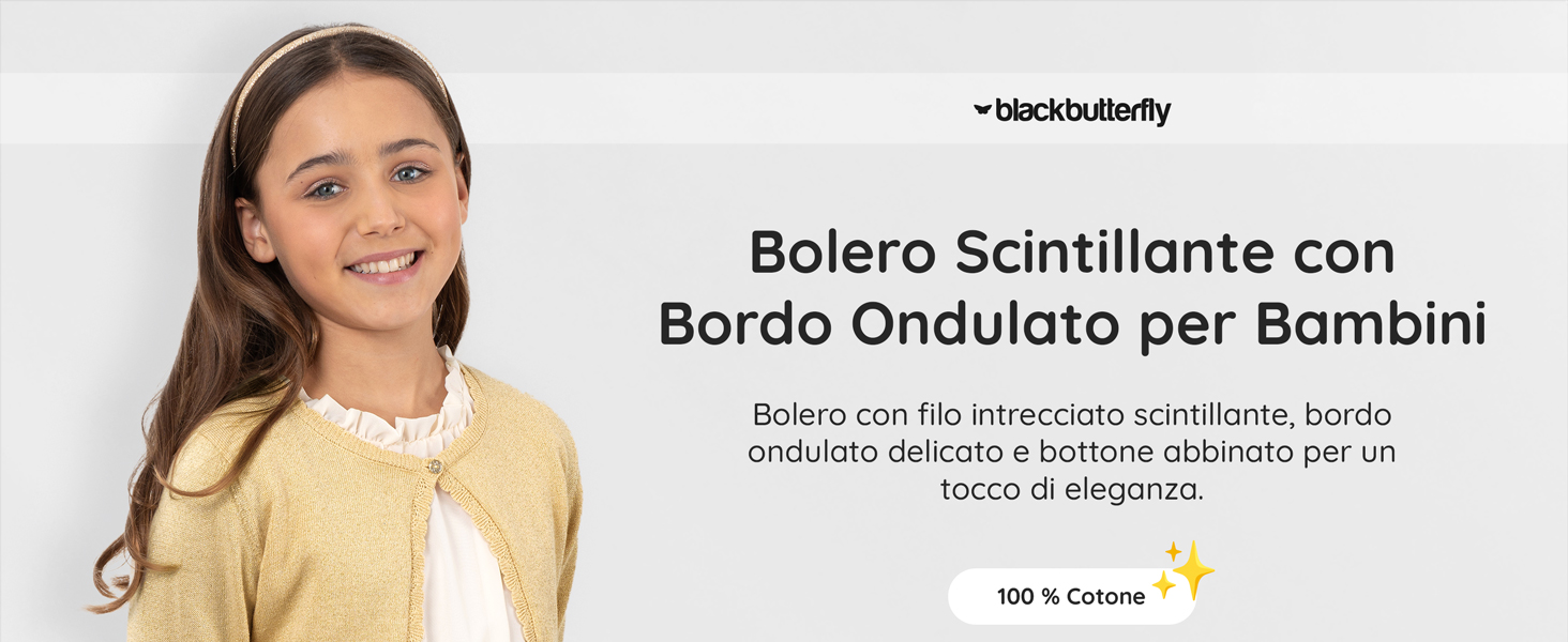 Bolero Maniche Lunghe Per Bambine BlackButterfly - Coprispalla In Cotone Lavorato A Maglia, Perfetto Per Vestiti E Occasioni Speciali - Foto 7