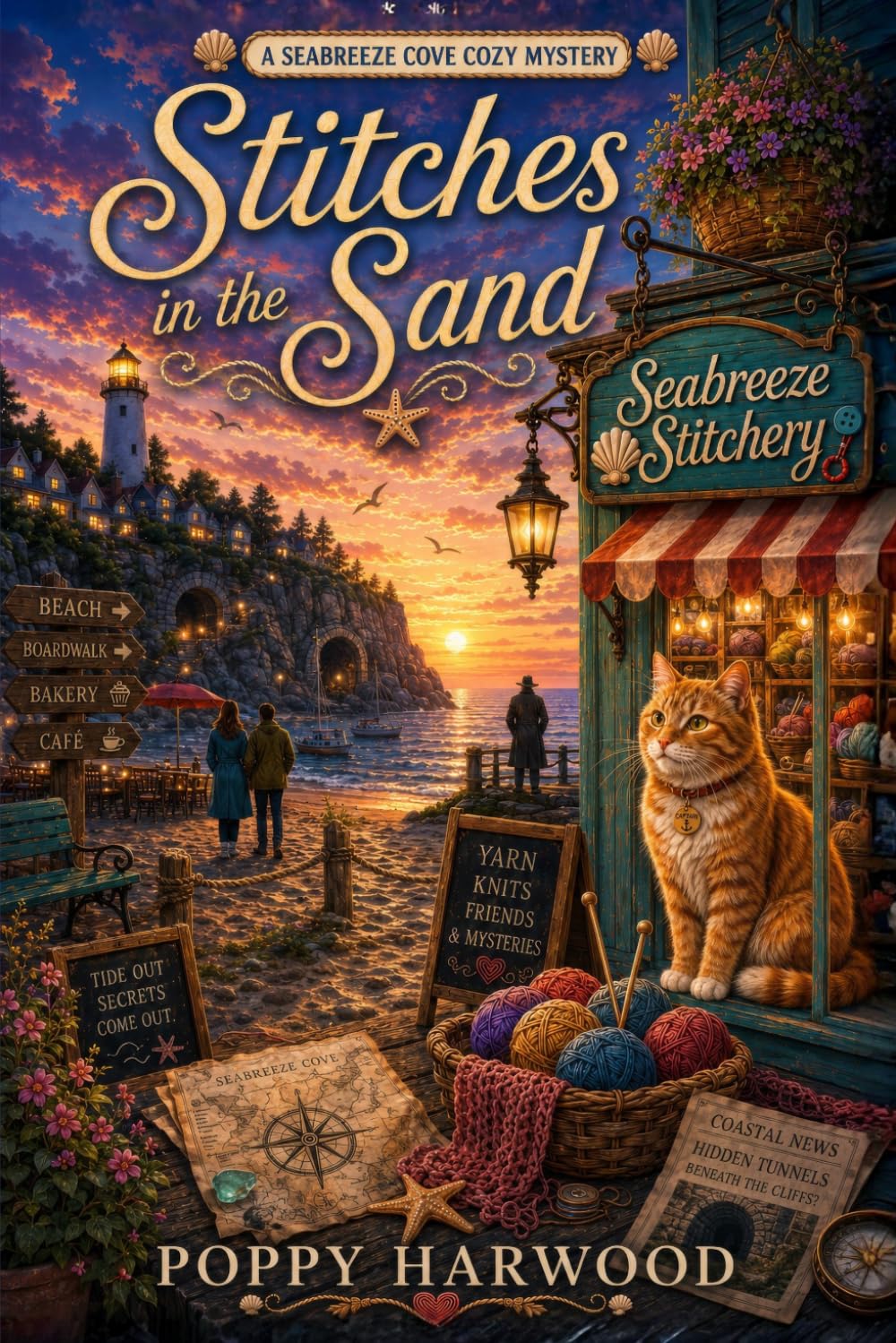 Stitches in the Sand: A Seabreeze Cove Cozy Mystery (Book 4) (Seabreeze Stitchery Mysteries)