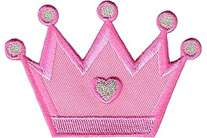 Princess Crown Patch, Iron on / Sew On Appliques for Kids Children