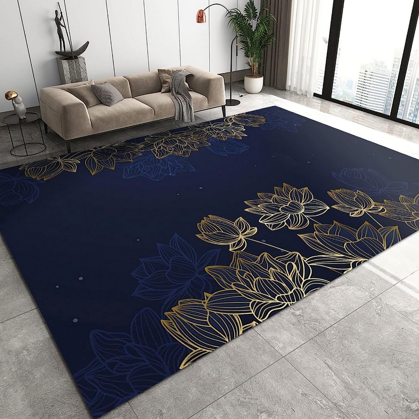 Chambre décor tapis antidérapant à fleurs pour votre lit