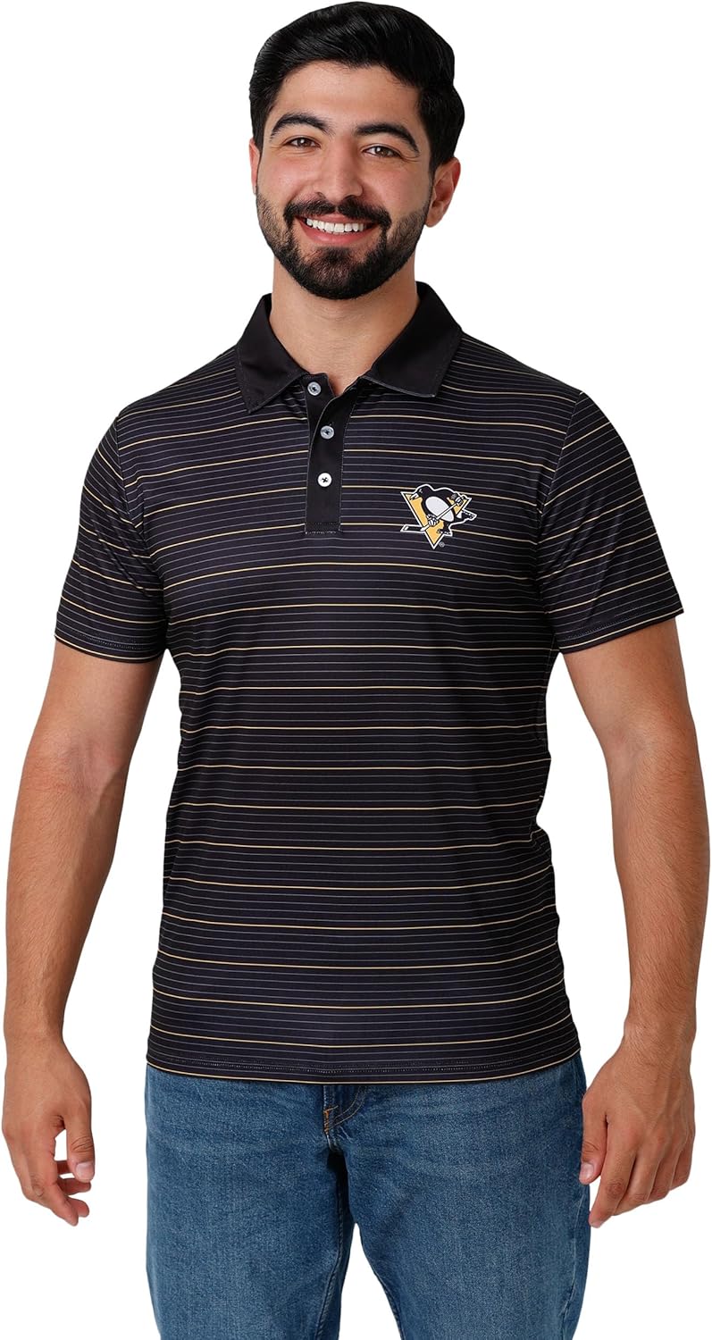 FOCO NHL Mens NHL Team Logo Polo Short Sleeve Polyester Shirt