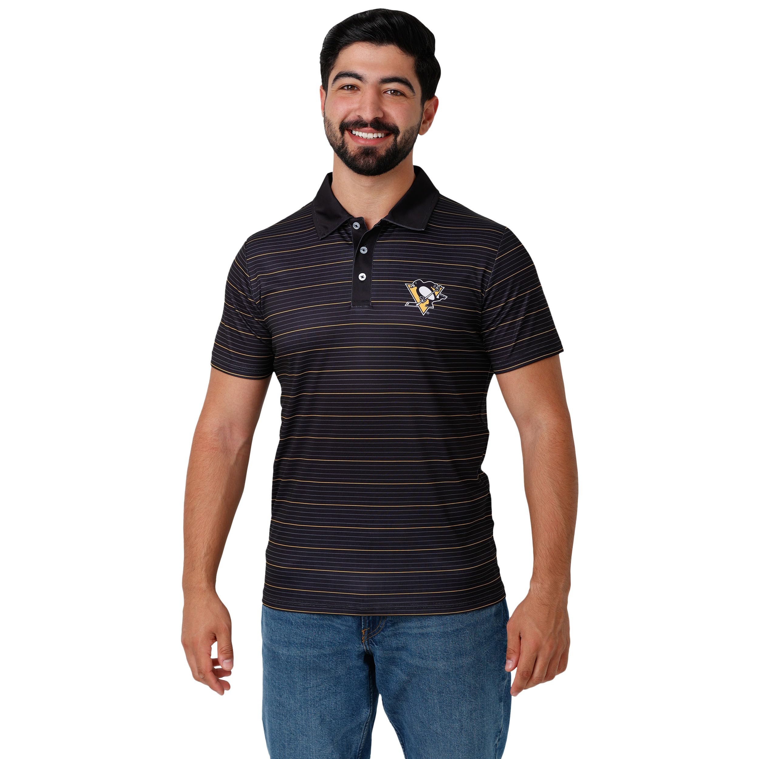 FOCO NHL Men’s NHL Team Logo Polo Short Sleeve Polyester Shirt (Small)