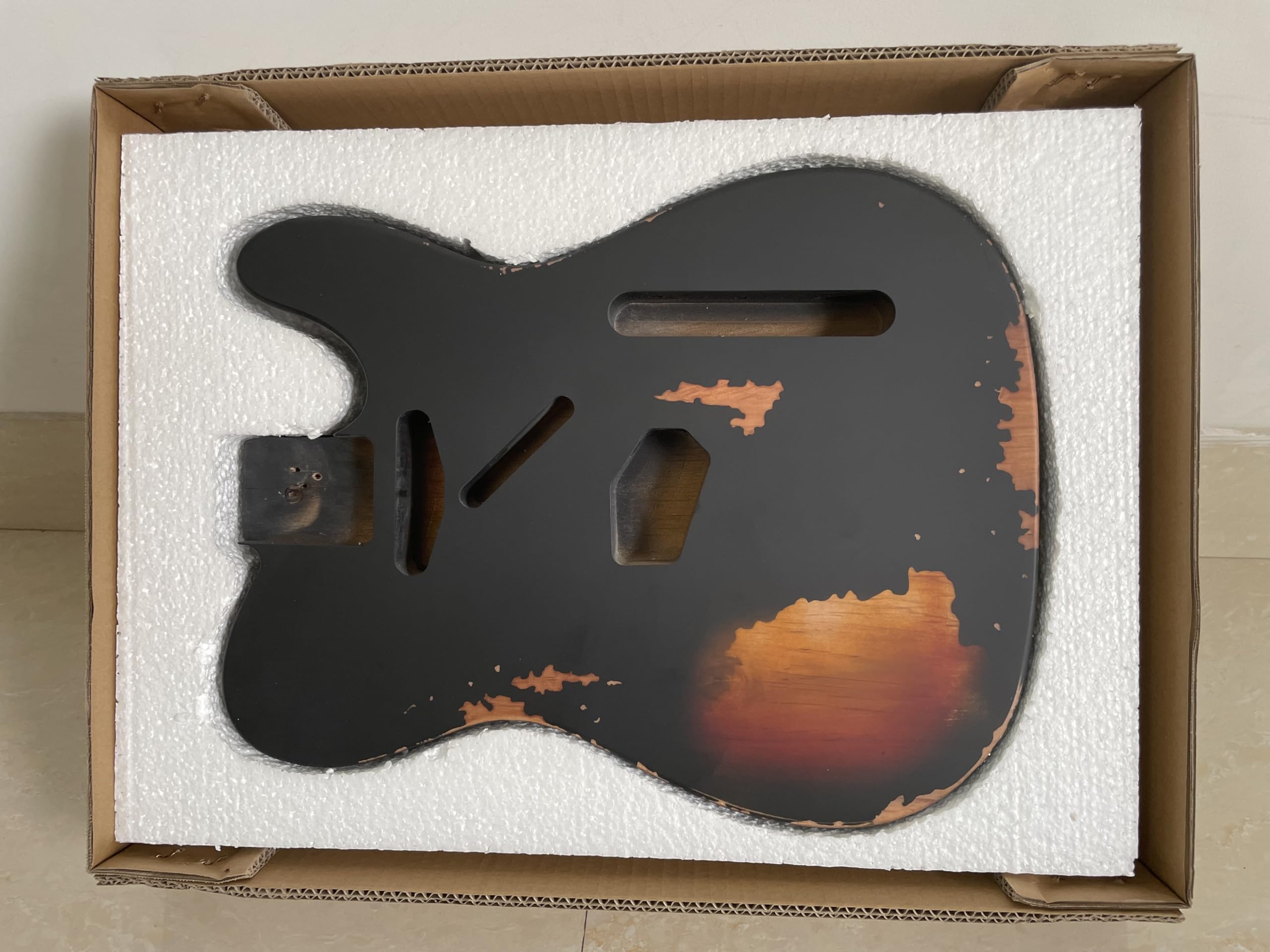 Relic Electric Guitar Body TL Style Nitro Top Alder Wood DIY Guitar Body Relic Guitar Body S-S pickups Black