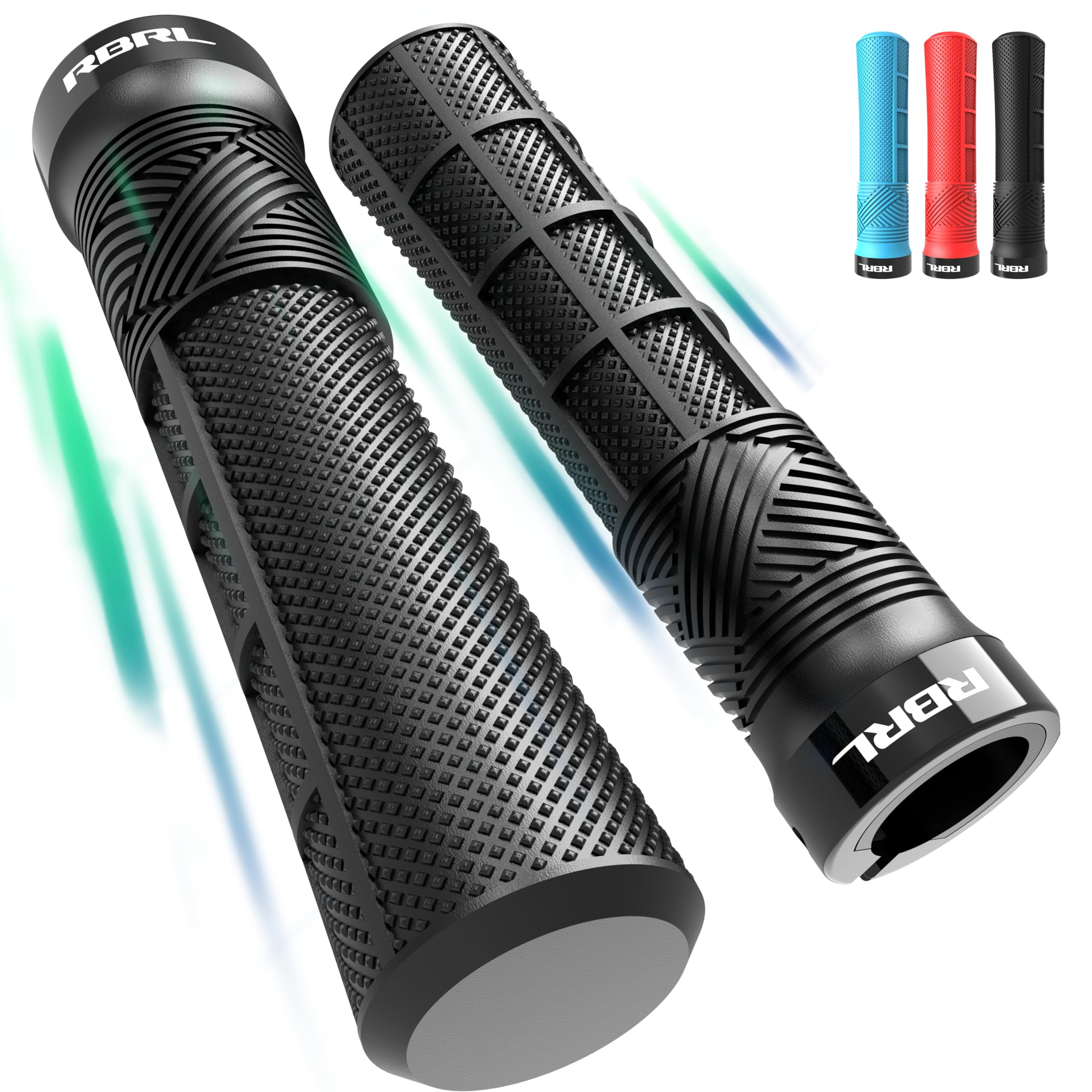 RBRL Ergonomic Bicycle Grips, Non-Slip & Comfortable Bike Handlebar Grip, Vibration Damping Technology MTB Grips, Lightweight Grips for Mountain Bike, Road Bike & Universal Bicycle