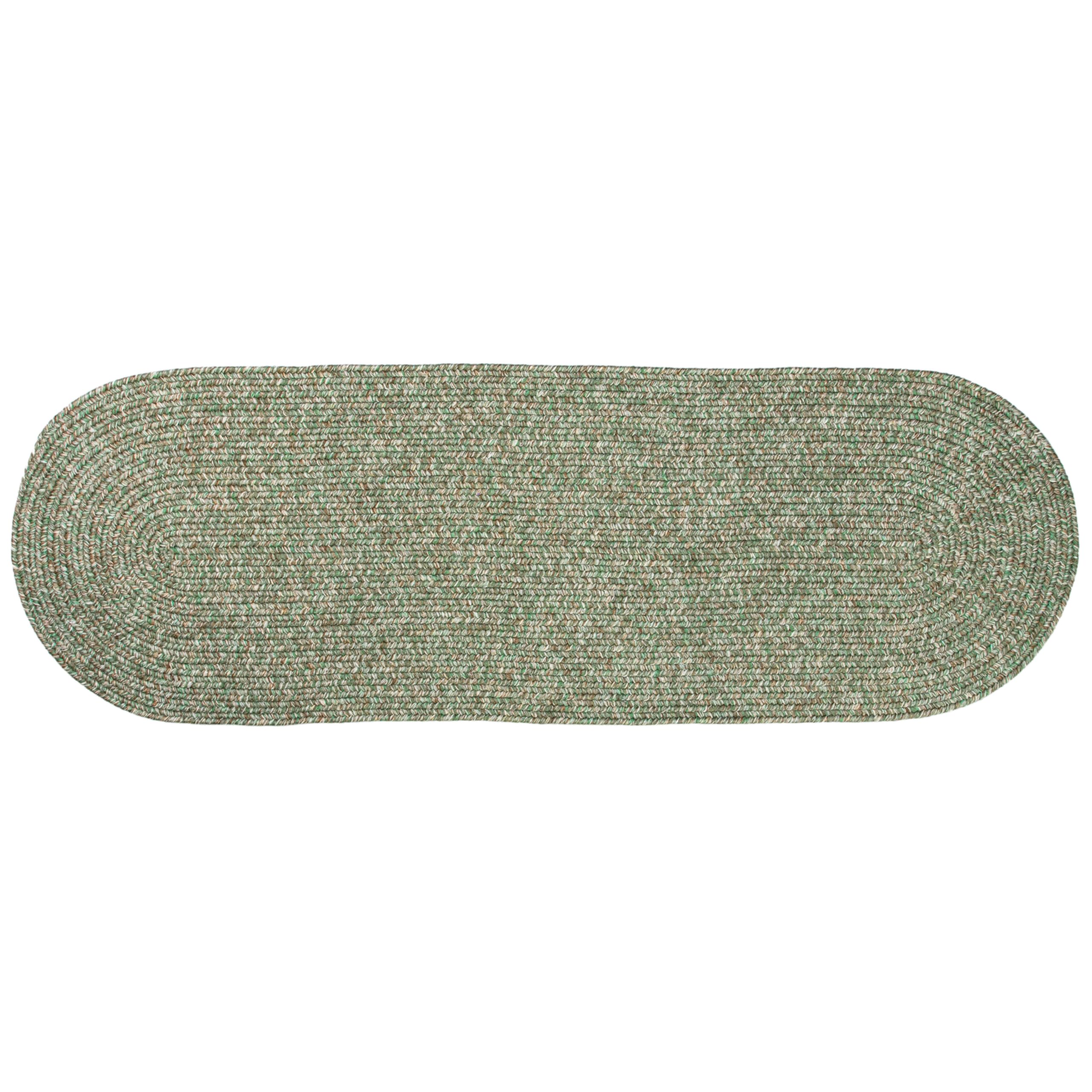 Super Area Rugs Green Woven Braided Rug Rustic Living Indoor/Outdoor Braided Rug - Soft & Reversible Runner 2' x 5'