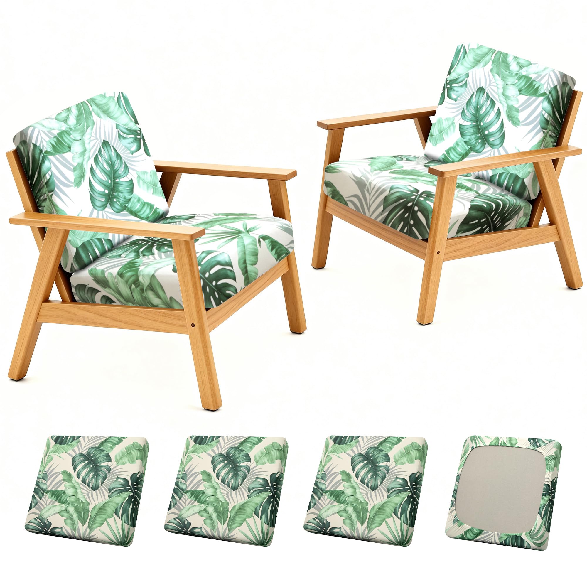 4 Pcs Outdoor Cushion Covers, Patio Sofa Cushion Covers Replacement