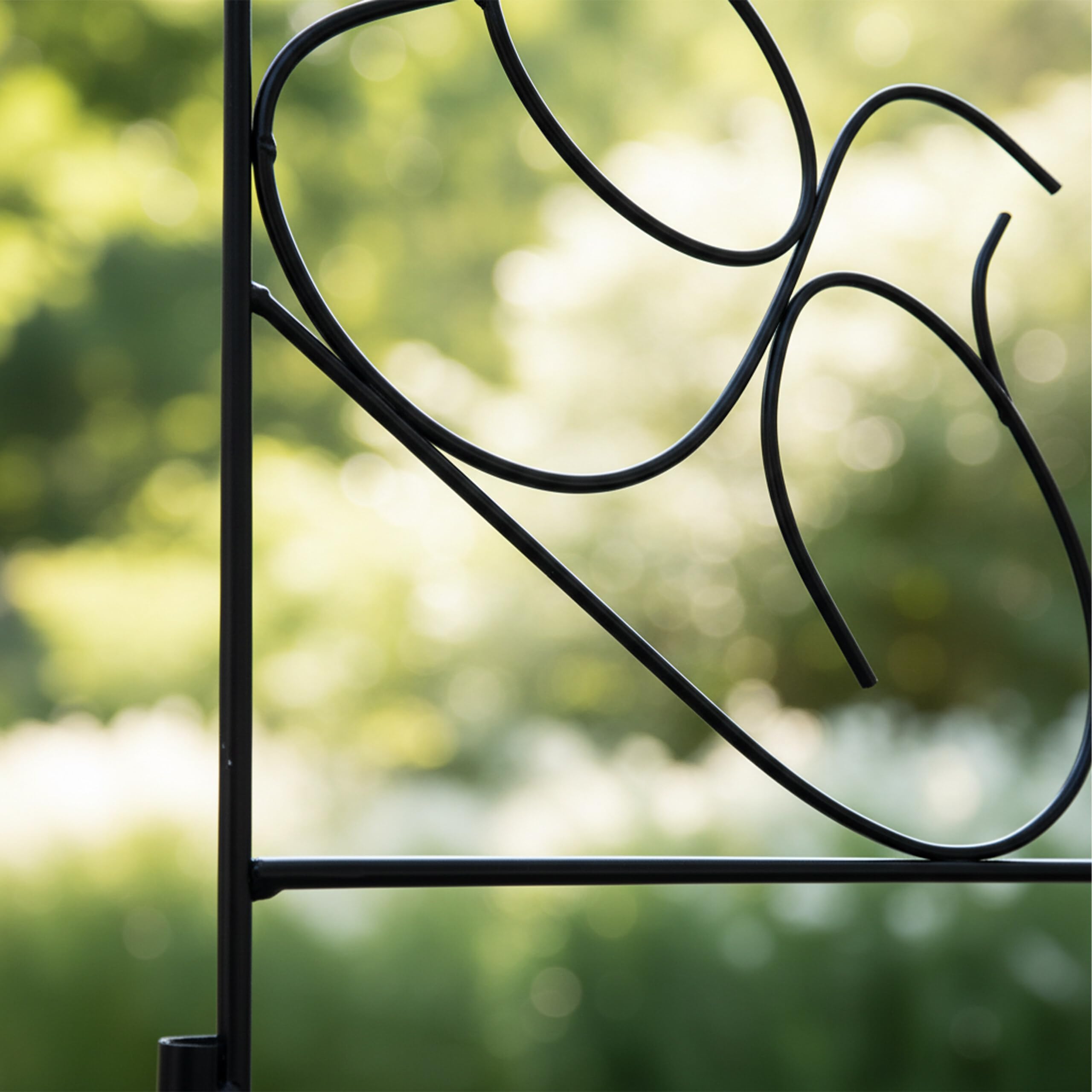 Relaxdays Clôture métal, 8 éléments modulaires Style Art Nouveau, H x L 36 x 400 cm, Bordure de Jardin à piquer, Noir